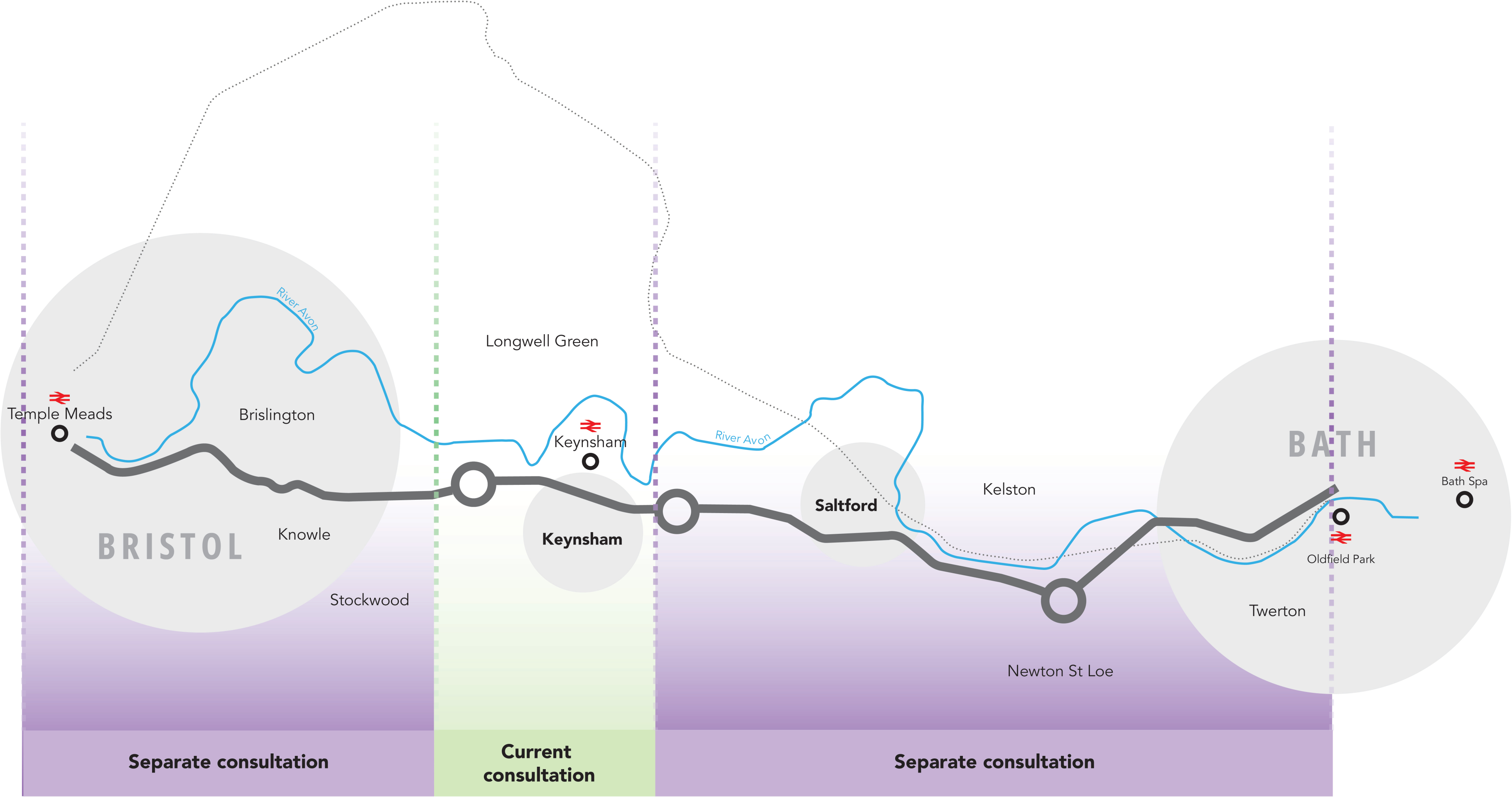 Map of sections being consulted on