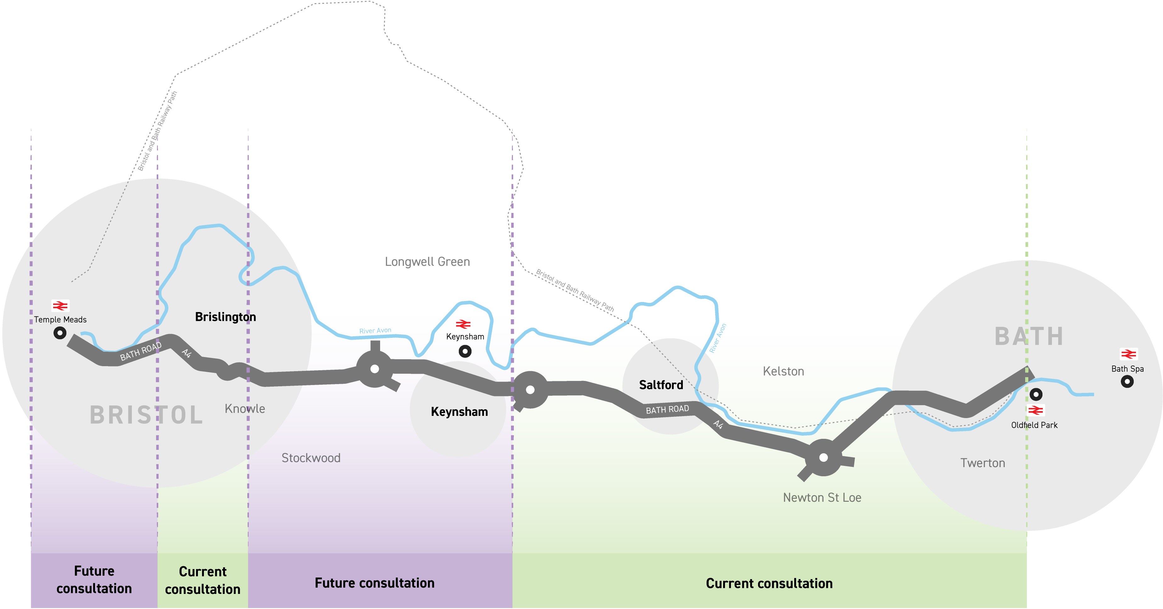 Map of sections being consulted on